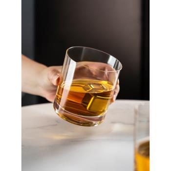 捷克BOHEMIA進口 威士忌杯烈酒杯簡約家用水晶玻璃杯平底杯茶水杯