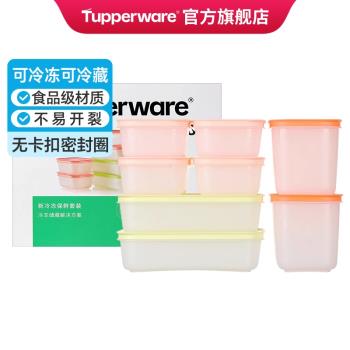 特百惠雪影新冷凍食品級保鮮盒套裝8件套水果收納密封盒