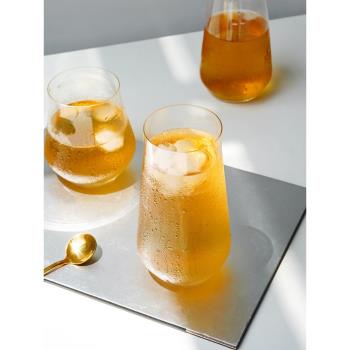 Crystalite捷克進口北歐ins風水晶玻璃威士忌高杯果汁杯牛奶杯