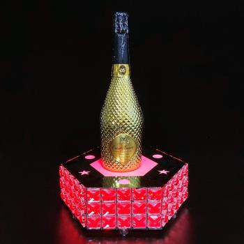 酒吧發光酒座LED七彩圈圈酒架酒託KTV紅酒XO香檳洋酒展示架底託