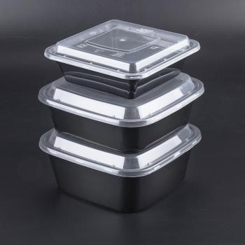 750ml000ml正方形一次性餐盒打包盒透明塑膠外賣飯盒加厚商用帶蓋