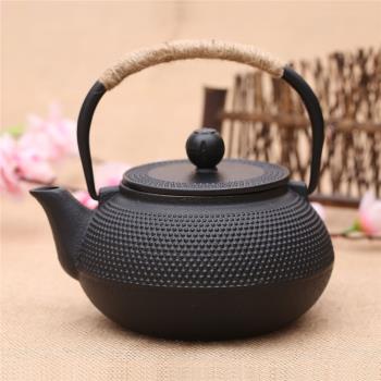 鑄鐵茶壺無塗層鐵壺日式南部鐵器手工燒水壺0.9L復古養生小丁茶具