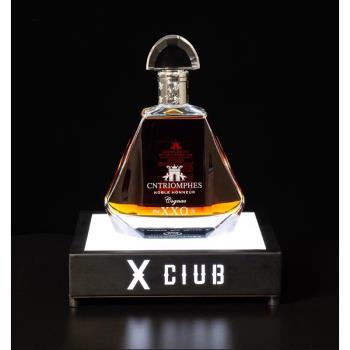 LED發光酒座鐵藝方形酒座酒吧洋酒XO酒託展示架夜店KTV威士忌底託