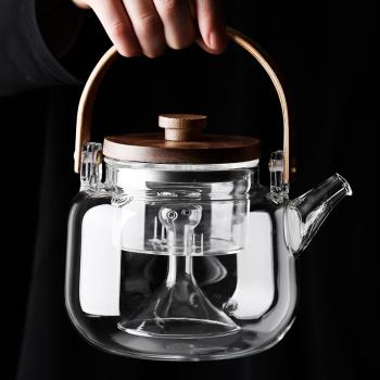 尚言坊煮茶壺玻璃燒水壺泡茶壺高硼矽耐高溫復古電陶爐日式蒸汽壺
