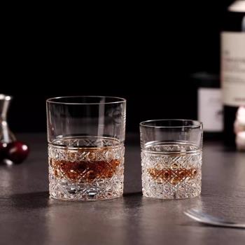 KAGAMI江戶切子八角籠目紋Double威士忌杯水晶玻璃冷酒杯洛克杯