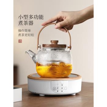 水陽光蒸煮茶壺燒水泡茶具玻璃電陶爐家用圍爐小套裝煮茶器煮茶爐