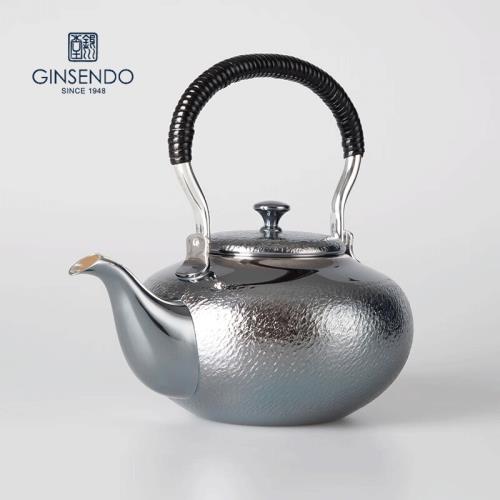 日本純銀茶壺GINSENDO銀川堂燒煮水壺中式純手工煮茶器溫酒器送禮|茶壺