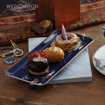 禮盒裝英國Wedgwood漫遊美境系列藍塔物語骨瓷三明治點心盤下午茶
