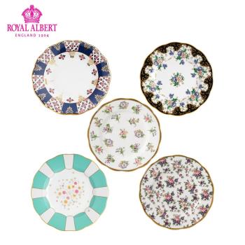 Royal Albert 皇家阿爾伯特 1900-1940年新鎮玫瑰骨瓷餐盤五件套