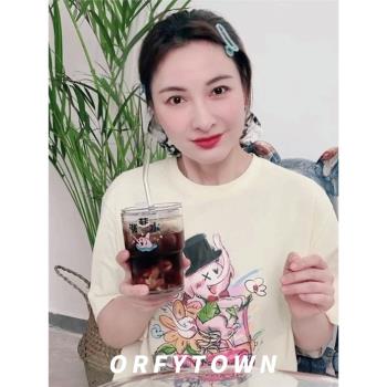 小飛象吳昕同款透明水吸管玻璃杯