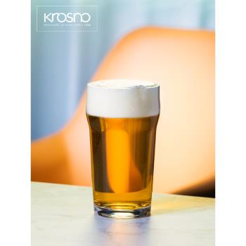 KROSNO進口晶質玻璃大容量啤酒杯家用英式品脫杯酒吧商用Nonic杯