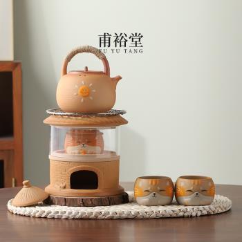 甫裕堂耐熱玻璃觀火爐圍爐煮茶電陶爐戶外露營炭火爐煮茶爐酒精爐