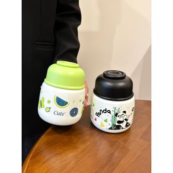 316燜燒杯保溫飯盒便攜可愛熊貓銀耳羹燜粥早餐杯湯壺2025新款