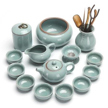 益茲正中大套哥窯開片功夫茶具套裝整套禮盒廠家直銷陶瓷禮品