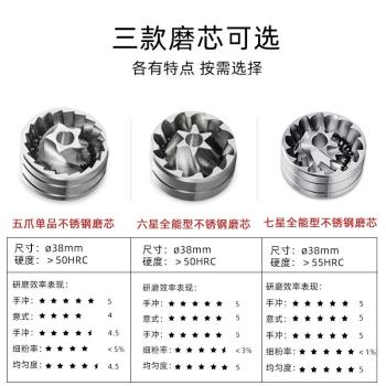 新品6星7星研磨器磨咖啡機手搖磨豆機CNC鋼磨芯咖啡磨豆機