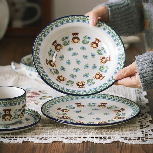 澤滕家湯盤子高顏值陶瓷器拌飯涼面盛菜面包點心水果沙拉好看餐碟