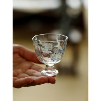 悅本堂玻璃猴魁綠茶杯專用泡茶杯女性主人杯家用高檔品茗杯高腳杯