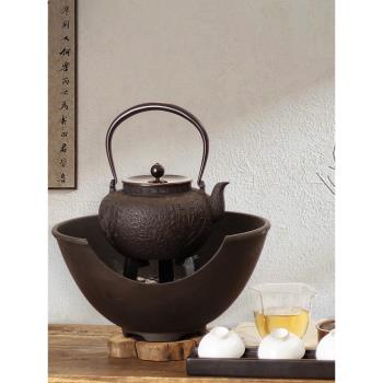 信龍堂炭爐日本進口高階純手工大伍德鑄鐵碳爐生鐵煮茶戶外燒烤碳