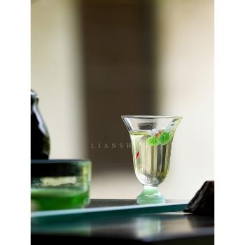 悅本堂玻璃猴魁綠茶杯專用泡茶杯高腳杯家用女性個人主人杯品茗杯