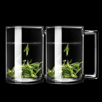 德國摔不爛的玻璃杯透明耐熱家用防摔加厚果汁馬克杯子泡茶大容量