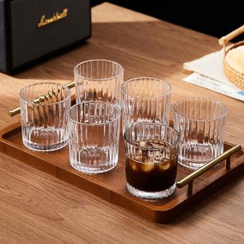 家用耐熱玻璃喝水杯子套裝咖啡杯客廳待客輕奢高階感泡綠茶牛奶杯