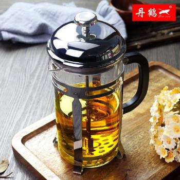 不銹鋼玻璃法壓壺創意法式壺花茶咖啡壺手沖咖啡壺泡茶壺沖茶器