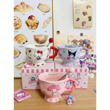 三麗鷗HelloKitty陶瓷馬克杯可愛家用水杯卡通情侶杯子生日禮物女