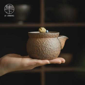 原礦粗陶手抓壺功夫茶具復古禪意泡茶器家用無釉陶瓷茶壺泡茶器