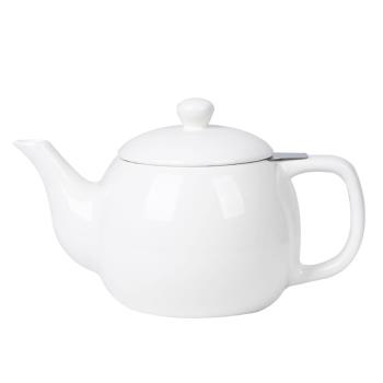 陶瓷茶壺b簡約白瓷餐廳酒店大號泡茶壺家用帶過濾網下午花茶咖啡