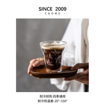 雙層高硼矽玻璃杯冰拿鐵美式dirty咖啡杯隔熱透明水杯家用泡茶杯