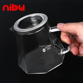 日本MUJIE 八邊形咖啡壺手沖咖啡壺滴濾加厚咖啡耐熱玻璃壺450ML