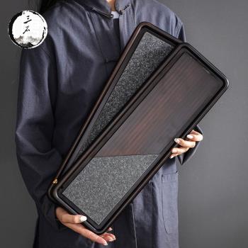 烏金石幹泡盤排水託盤茶臺楠竹茶海日式功夫茶具現代輕奢復古茶盤