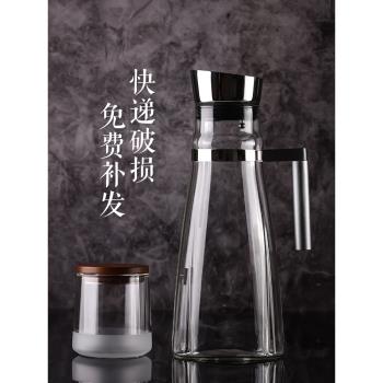 英國ortor玻璃壺大容量涼水壺家用泡茶熱水壺玻璃冷水壺雙層水杯