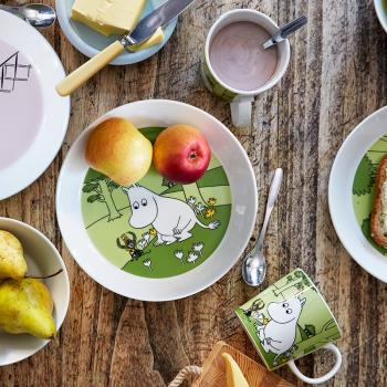 芬蘭進口Arabia姆明Moomin陶瓷馬克杯盤子2件套兒童餐具套裝禮盒