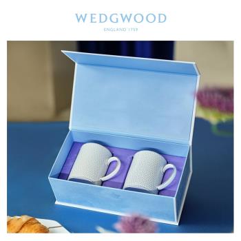 【結婚禮物】WEDGWOOD金色幾何限定骨瓷馬克對杯歐式輕奢茶咖禮盒