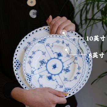 ZJ 法式浮雕全蕾絲花邊唐草紋大容量餐具咖啡杯碟微波爐烤箱可用