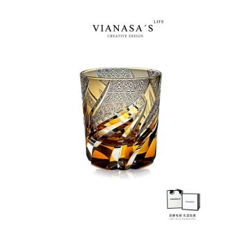 VIANASAS漾江戶切子杯水晶玻璃威士忌杯洋酒烈酒杯子家用水杯