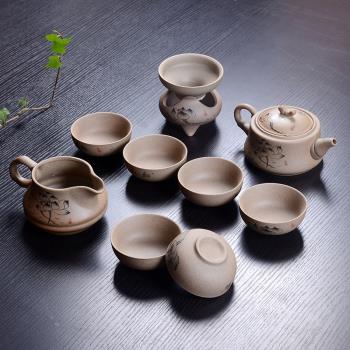 粗陶功夫陶瓷茶壺茶具套裝三才蓋碗茶具一件廣告禮品logo