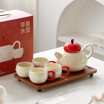 日本進口高顏值陶瓷水具套裝創意家用客廳待客喝水杯水壺茶壺茶杯
