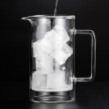 雙層玻璃法壓壺手沖按壓式 帶刻度咖啡壺 大容量過濾杯過濾沖茶器