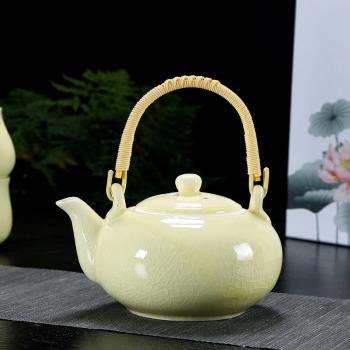 廠家直銷哥窯大提樑壺茶具套裝日式大號家用陶瓷茶具茶壺茶杯開片