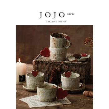JOJOS L. PD·Heart·杯具家用日式復古愛心陶瓷咖啡杯套裝|愛心