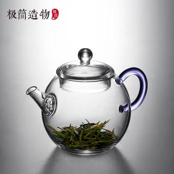 迷你玻璃小茶壺精緻一人用紅茶喝茶帶過濾加厚耐高溫女士個人專用
