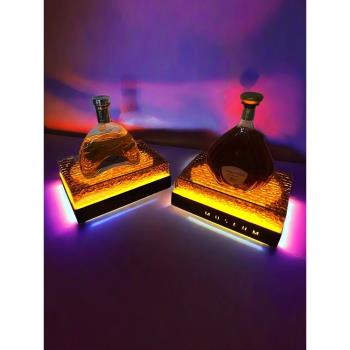 酒吧發光酒座KTV包房專用LED鐵藝紅酒酒架創意鐳射香檳洋酒展示架