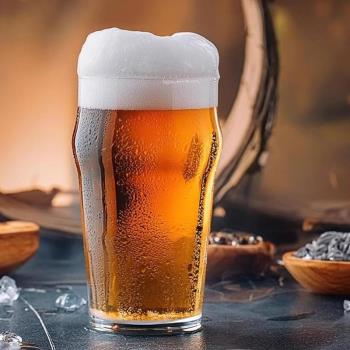 進口KROSNO水晶玻璃大容量精釀啤酒杯英式品脫杯家用飲料果汁杯