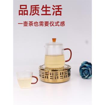 不銹鋼蠟燭恆溫加熱底座通花款暖茶座加熱器茶具暖茶爐英式咖啡壺