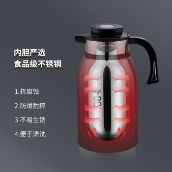 廠家直銷不銹鋼保溫壺真空熱水壺雙層歐式咖啡壺家用冷水壺2L禮品