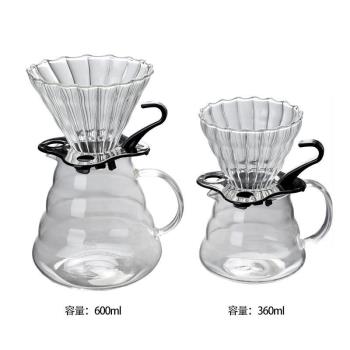 日本精工耐熱加厚玻璃雲朵咖啡壺 V60咖啡濾杯 手沖壺帶蓋子