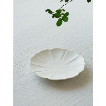 【葉子手作】花口碟陶瓷啞光純色咖啡杯日式精緻家用下午茶杯託
