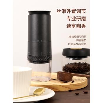 GUOKAVO 電動磨豆機咖啡豆研磨機咖啡研磨機家用手磨咖啡機研磨器